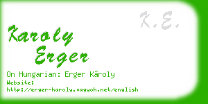 karoly erger business card