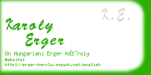 karoly erger business card